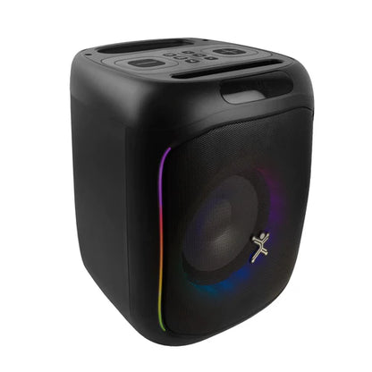 Bocina Mini Inalambrica Bluetooth Recargable Portatil Luz Rgb 30w Funcion Tws 6.5 Pulgadas Perfect Choice Sapark - Negro