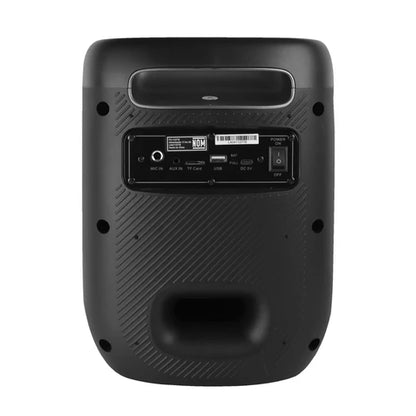 Bocina Mini Inalambrica Bluetooth Recargable Portatil Luz Rgb 30w Funcion Tws 6.5 Pulgadas Perfect Choice Sapark - Negro