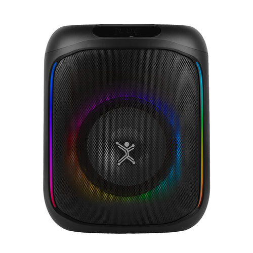 Bocina Mini Inalambrica Bluetooth Recargable Portatil Luz Rgb 30w Funcion Tws 6.5 Pulgadas Perfect Choice Sapark - Negro
