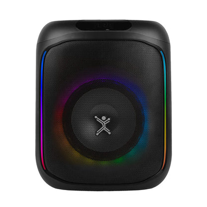 Bocina Mini Inalambrica Bluetooth Recargable Portatil Luz Rgb 30w Funcion Tws 6.5 Pulgadas Perfect Choice Sapark - Negro