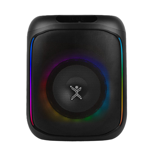 Bocina Mini Inalambrica Bluetooth Recargable Portatil Luz Rgb 30w Funcion Tws 6.5 Pulgadas Perfect Choice Sapark - Negro