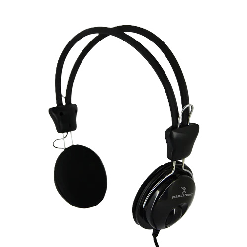Audifonos Diadema Con Microfono 3.5 Mm Sin Adaptador Perfect Choice - Negro
