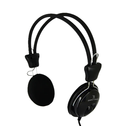 Audifonos Diadema Con Microfono 3.5 Mm Sin Adaptador Perfect Choice - Negro