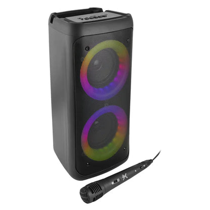 Bocina Inalambrica Bluetooth Portatil Con Microfono Recargable Luz Rgb Doble Bocina 4 Pulgadas Perfect Choice Festa Ultimate - Negro