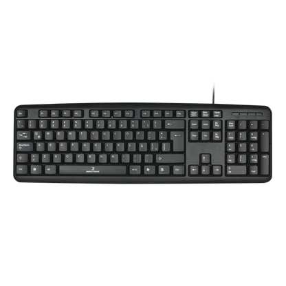 Teclado Alambrico Resistente A Salpicaduras Y Derrames Teclas De Membrana Conector Usb Perfect Choice - Negro