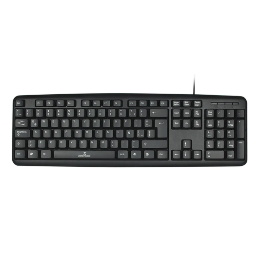 Teclado Alambrico Resistente A Salpicaduras Y Derrames Teclas De Membrana Conector Usb Perfect Choice - Negro