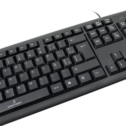 Teclado Alambrico Resistente A Salpicaduras Y Derrames Teclas De Membrana Conector Usb Perfect Choice - Negro