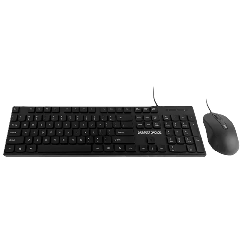 Kit De Teclado Y Mouse Alambrico Conector Usb Perfect Choice - Negro