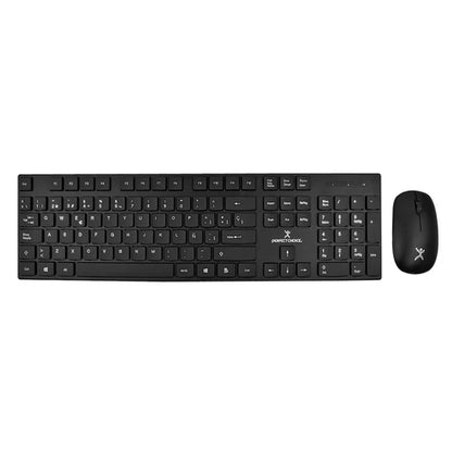 Kit Teclado Y Mouse Inalambricos Conector Usb Resistente A Derrames Silencioso Perfect Choice Dust - Negro