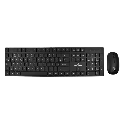 Kit Teclado Y Mouse Inalambricos Conector Usb Resistente A Derrames Silencioso Perfect Choice Dust - Negro