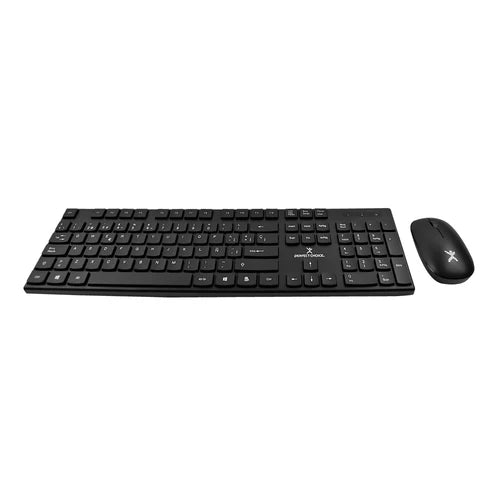Kit Teclado Y Mouse Inalambricos Conector Usb Resistente A Derrames Silencioso Perfect Choice Dust - Negro