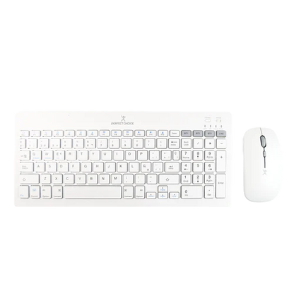 Kit De Teclado Y Mouse Regargable Inalambrico Zebrary Perfect Choice Blanco
