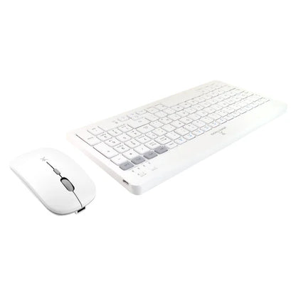 Kit De Teclado Y Mouse Regargable Inalambrico Zebrary Perfect Choice Blanco