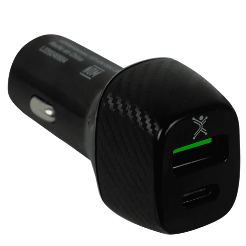 Adaptador De Corriente Para Auto Usb Y Tipo C Perfect Choice Negro