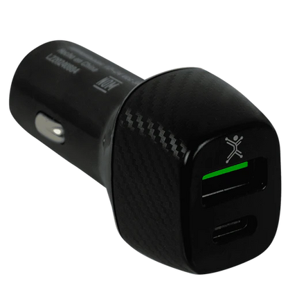 Adaptador De Corriente Para Auto Usb Y Tipo C Perfect Choice Negro