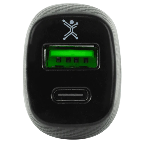 Adaptador De Corriente Para Auto Usb Y Tipo C Perfect Choice Negro