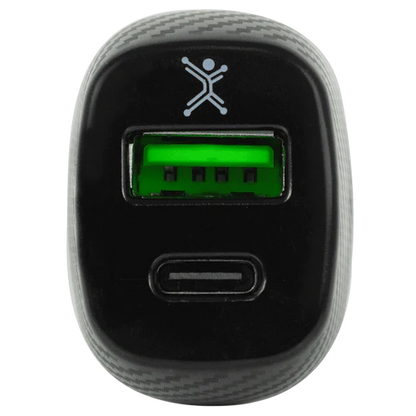 Adaptador De Corriente Para Auto Usb Y Tipo C Perfect Choice Negro
