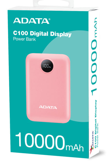 Bateria De Respaldo Adata Power Bank C10022 10000mah Entrada Usb Tipo C Y Usb Tipo A Rosa Pc1002212pk