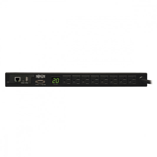 Pdu Monofasico Monitoriable Tripp Lite Pdumnh20 1.9kw, De 120v, 8 Tomacorrientes 5-15r, 5-15p, Cable De 3.66 M (12 Pies), Interfaz De Plataforma Lx, Para Instalacion En Rack 1u.