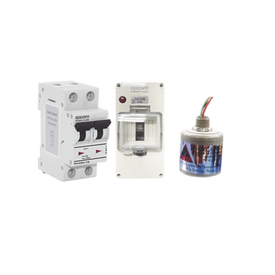 Kit De Centro De Carga Para Corriente Directa, Breaker De Hasta  800 Vcc De 63 A Con Supresor De Descargas Atmosféricas.