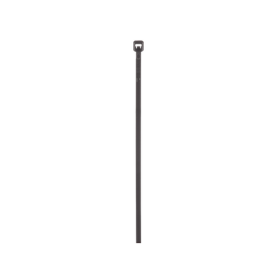 Cincho de Nylon 6.6 de Bloqueo, 203 mm largo x 2.5mm ancho, Color Negro, Exterior Resistente a Rayos UV, Paquete de 100pz