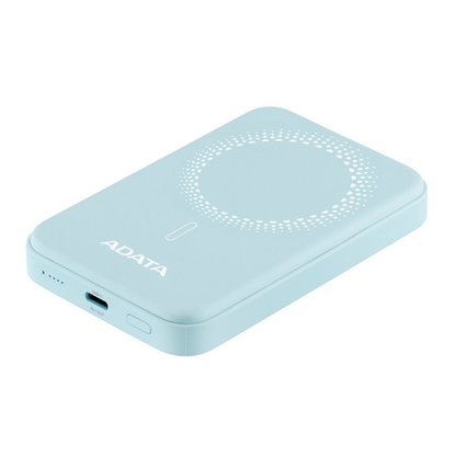 Bateria De Respaldo Adata Power Bank MagnÉtico R050 5000 Mah Usb -c Carga InalÁmbrica Color Azul (pr050-11lb)
