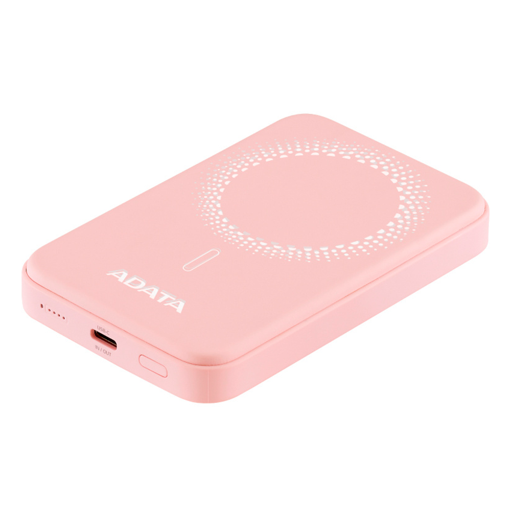 Bateria De Respaldo Adata Power Bank MagnÉtico R050 5000 Mah Usb -c Carga InalÁmbrica Color Rosa (pr050-11pk)