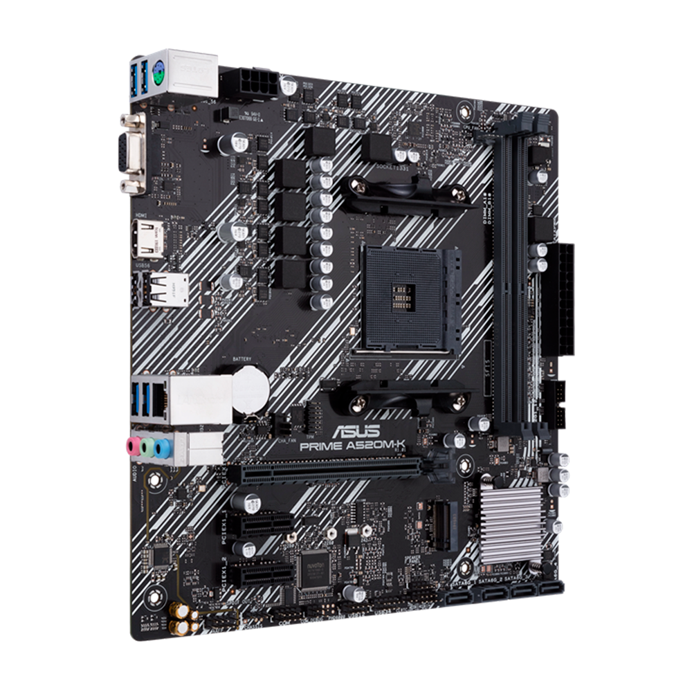 Mb Asus A520 Amd S-am4 5a Gen/2x Ddr4 2800/hdmi/vga/m.2/4x Usb3.2/micro Atx/gama Basica
