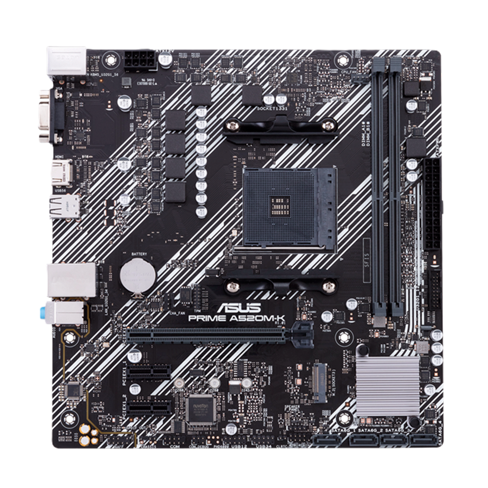 Mb Asus A520 Amd S-am4 5a Gen/2x Ddr4 2800/hdmi/vga/m.2/4x Usb3.2/micro Atx/gama Basica