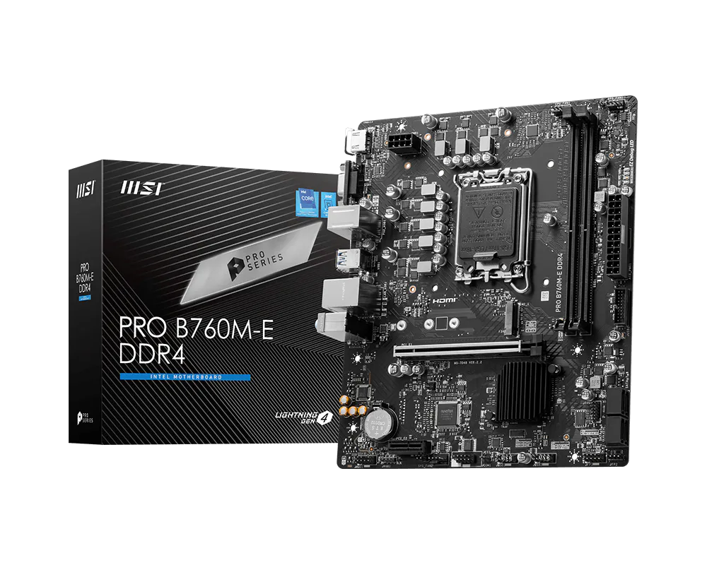 Mb Msi B760 Intel S-1700 14a/13a/12a Gen/2x Ddr4 4800/hdmi/m.2/4x Usb3.2/matx/gama Media