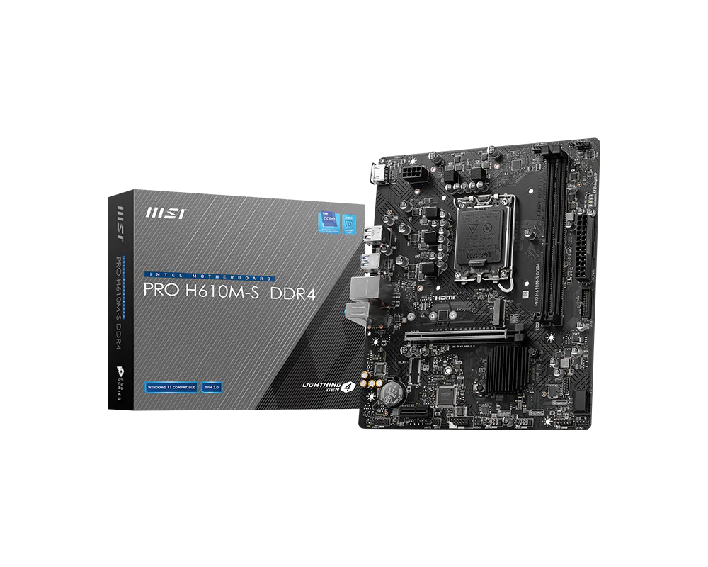 Mb Msi H610 Intel S-1700 14a Gen/2xddr4 64max 3200mhz/pcie 4.0/hdmi/dp/2xusb 3.2/m.2/micro Atx/gama Basica
