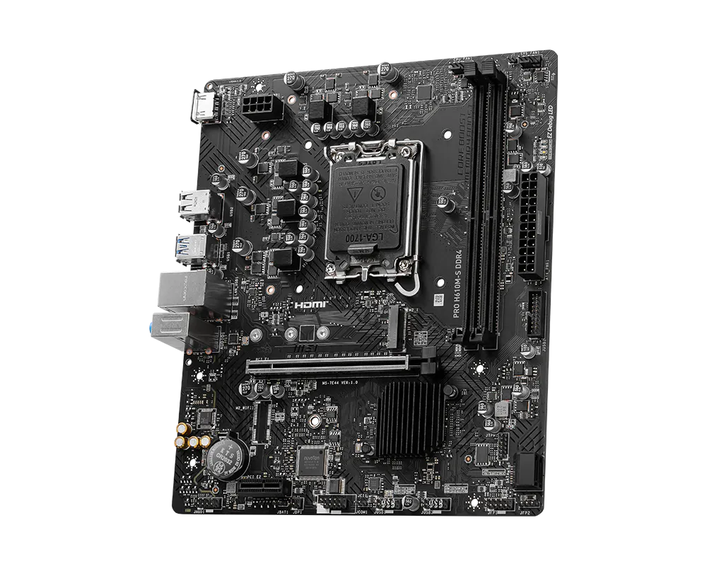 Mb Msi H610 Intel S-1700 14a Gen/2xddr4 64max 3200mhz/pcie 4.0/hdmi/dp/2xusb 3.2/m.2/micro Atx/gama Basica