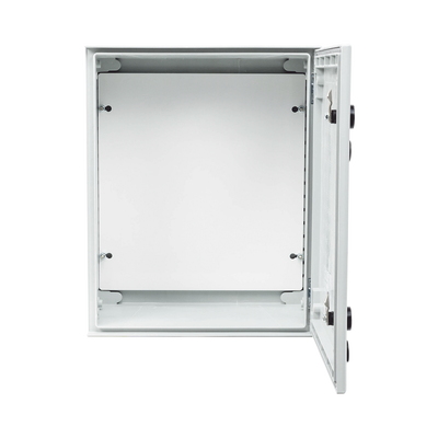 Gabinete de Poliéster IP65 Uso en Intemperie (400 x 500 x 200 mm) con Placa Trasera Interior de Plástico (Incluye Chapa y Llave).