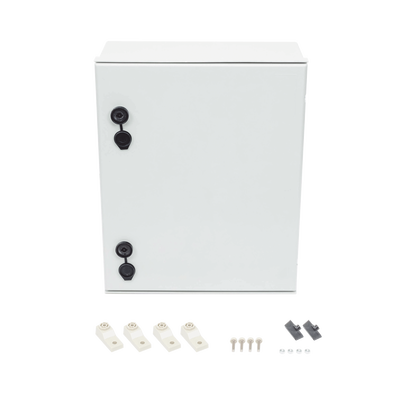 Gabinete de Poliéster IP65 Uso en Intemperie (400 x 500 x 200 mm) con Placa Trasera Interior de Plástico (Incluye Chapa y Llave).
