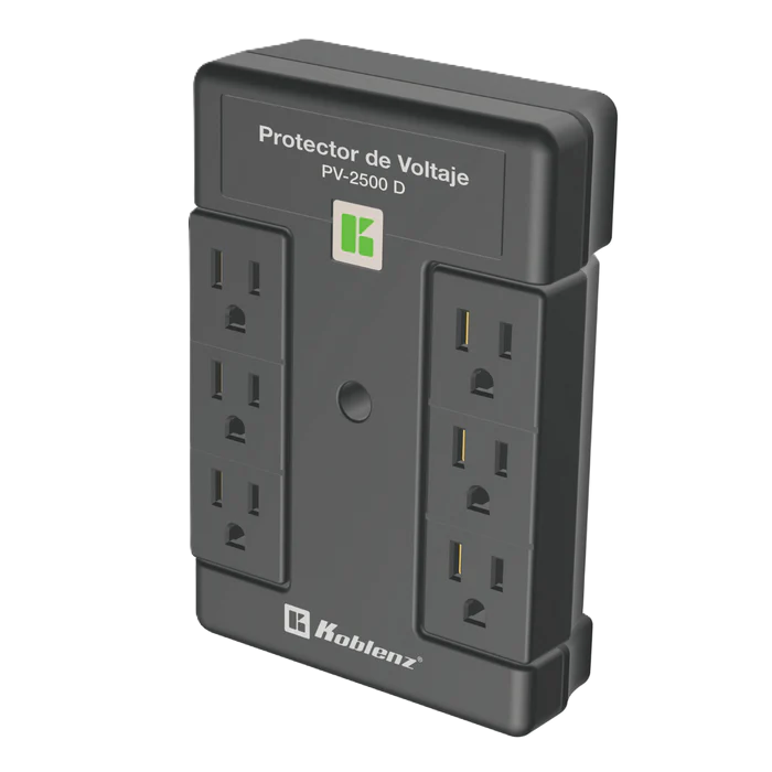 Supresor De Picos Koblenz Pv-2500-d 2500 Va / 2000 W, Desconexin Automatica, DiseÑo Tv De Pared. 5 AÑos De Garantia. Poliza De Seguro Por 25,000 Usd En Equipo Conectado. Sku 00-5347-00-0