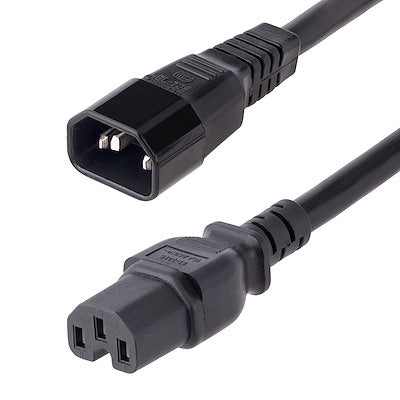 Cable 1.8m 14 Awg Adaptador Jumper Bridge Iec C14 A Iec C15 Para Servidor Ups - Startech.com Mod. Pxtc14c156
