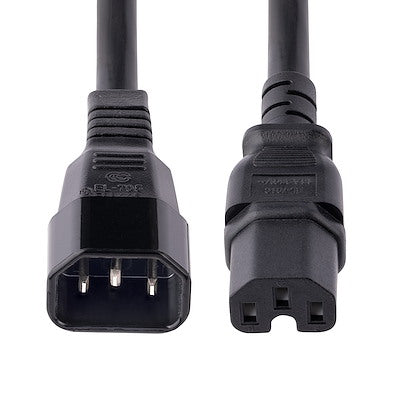 Cable 1.8m 14 Awg Adaptador Jumper Bridge Iec C14 A Iec C15 Para Servidor Ups - Startech.com Mod. Pxtc14c156