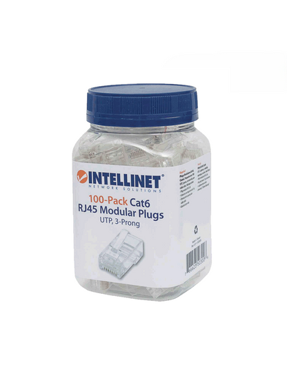 Plug Rj45,intellinet,503006, Cat 6 Utp Solido 100 Pzas