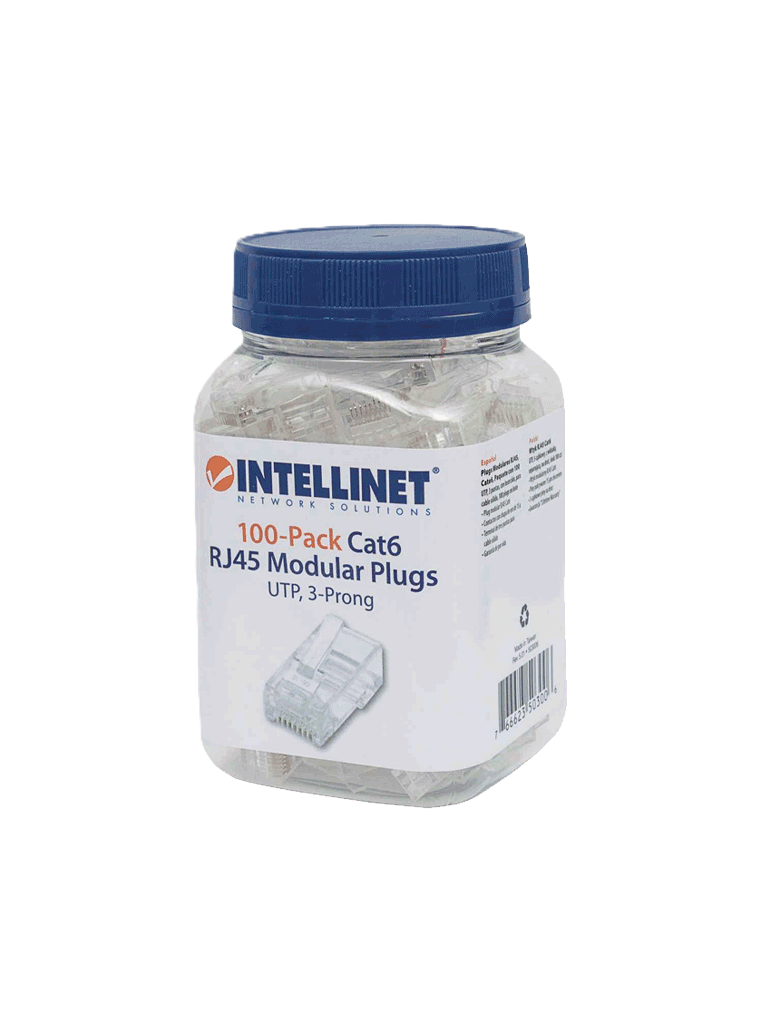 Plug Rj45,intellinet,503006, Cat 6 Utp Solido 100 Pzas