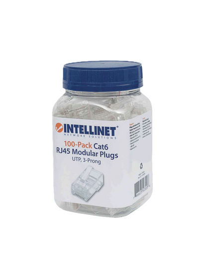 Plug Rj45,intellinet,503006, Cat 6 Utp Solido 100 Pzas