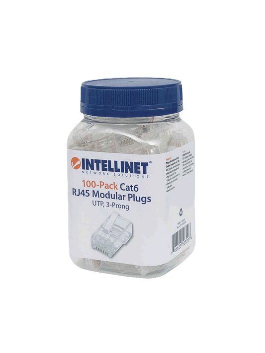 Plug Rj45,intellinet,503006, Cat 6 Utp Solido 100 Pzas