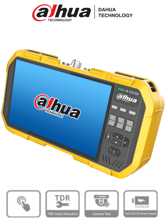 Probador De Video Ip Y Hdcvi/ Dahua/ Pfm907/soporta Compresion H.265 Y H.264/ Ctrl Ptz/audio/ Multimetro Integrado/ Probador De Red Y Senal Wifi/ Protocolo Onvif/ Salida De 12v 2 Amp/linux