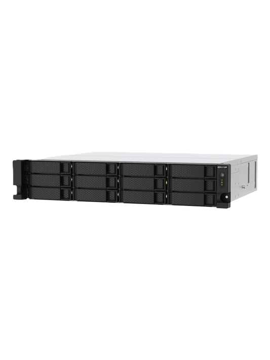 Nas Qnap Ts-1273au-rp-8g /fuente Redundante/ 12 Bahias Sata Hdd 3,5/rack 2u/nucleo Cuadruple 2.2 Ghz/8gb Ddr4 Udimm Hasta 64gb/2 Pto 2,5 Lan Gbe /usb 3.0 X1/ Usb 3.2 X2 /hotswap/ No Incluye Disco