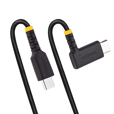 Cable 1m Usb C Acodado En Ngulo Recto - Pd 60w - 3a - Cable Usb-c De Carga Rapida - De Alta Resistencia - Usb 2.0 Tipo C - Startech.com Mod. R2ccr-1m-usb-cable