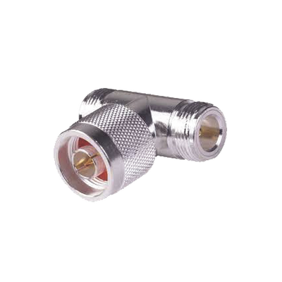 Adaptador En T, De Conector N Macho A Doble N Hembra, Plata/ Oro/ Teflón.