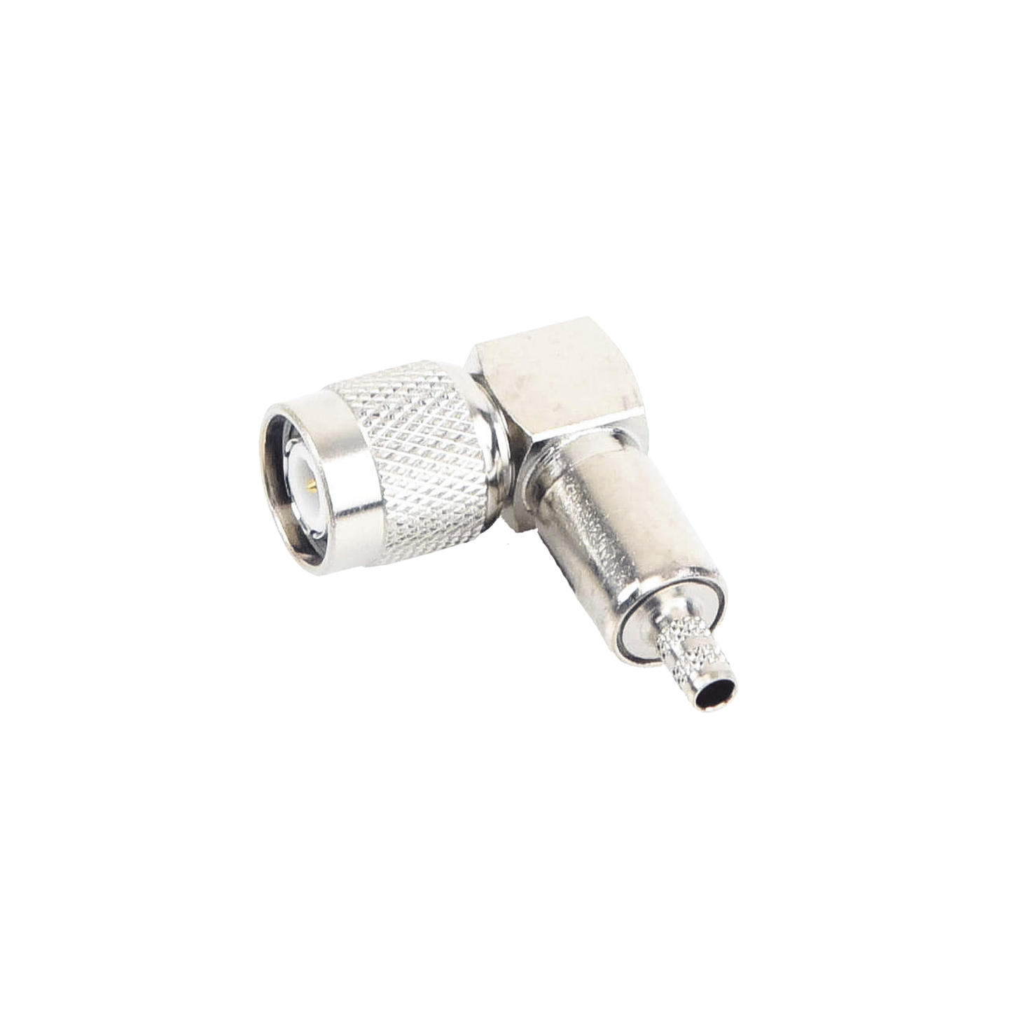 Conector TNC Macho en Ángulo Recto para Cable RG-58/U, LMR-195 Níquel/ Oro/ Teflón.???
