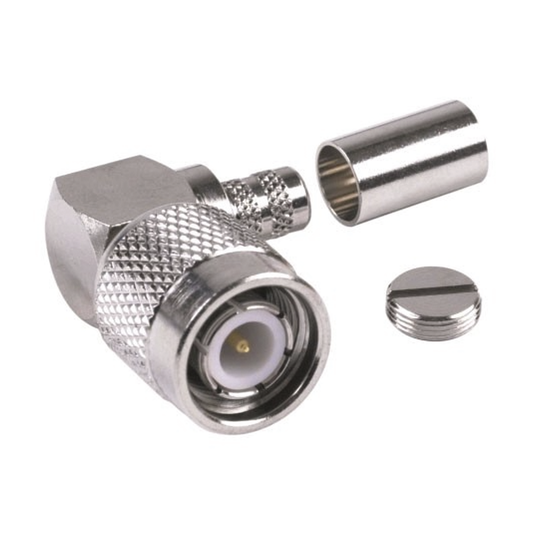 Conector TNC Macho en Ángulo Recto para Cable RG-8/X, LMR-240, Níquel/ Oro/ Teflón.???