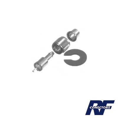 Conector Mini UHF Macho para cables RG-58/U, RG-142/U, Níquel/ Plata/ Teflón.