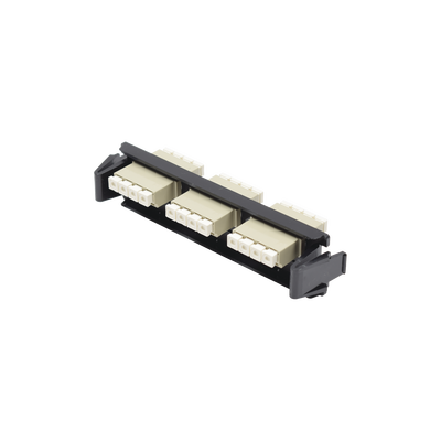 Placa Acopladora De Fibra Óptica Quick-pack, Con 3 Conectores Lc Quad (12 Fibras), Para Fibra Multimodo, Beige