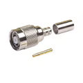 Conector TNC Macho Inverso de Anillo Plegable para Cables LMR-240, RG-8/X, Níquel/ Oro/ Teflón.